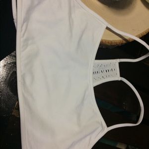 White and Black Halter Bralettes